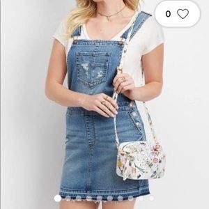 Maurices Blue Denim Jeans Distressed Women’s Skirtalls Skirt Overalls Size L